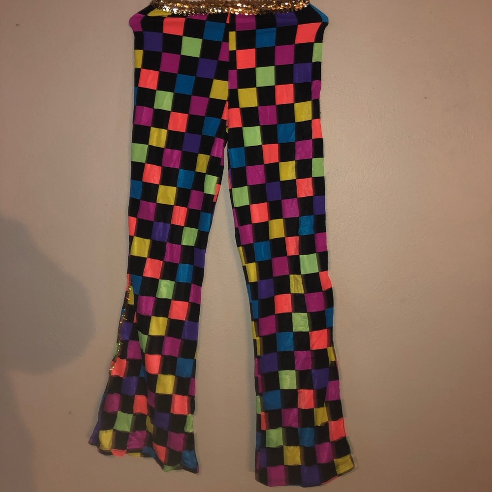 Rainbow checkered dance pants